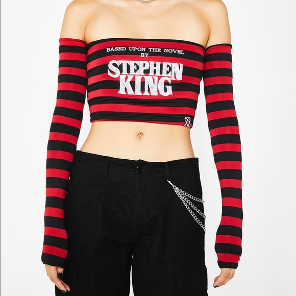 omighty Tops - O-mighty Stephen king crop top off the shoulder